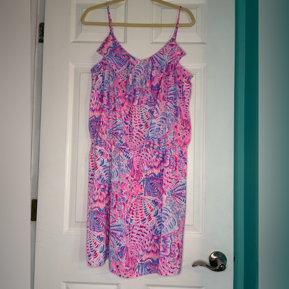Lilly Pulitzer Zana Romper Raz Berry Sea You Soon Strappy Multicolor Size XL